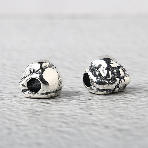 Buddha bead, spacer bead, s925 sterling silver, silver bead, oxidized silver bead - Image 3
