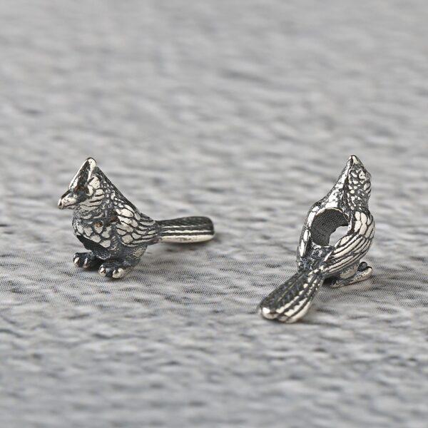 bird bead, Magpie bead, spacer bead, s925 sterling silver, silver bead, oxidized silver bead - Image 5