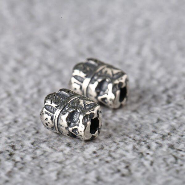 crown bead, skull bead, spacer bead, s925 sterling silver, silver bead, oxidized silver bead - Image 3