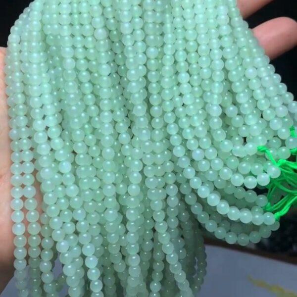 nephrite bead, round bead, whole strand bead, green bead, clear bead, jade bead, high quality bead, genuine bead, natural bead - Image 3