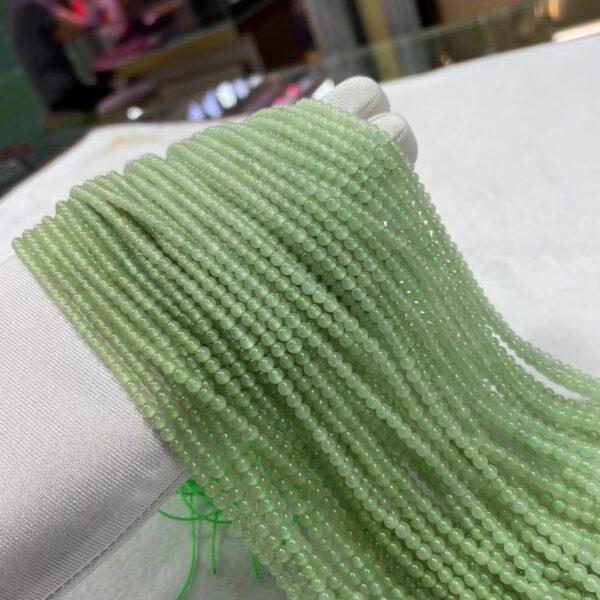 nephrite bead, round bead, whole strand bead, green bead, clear bead, jade bead, high quality bead, genuine bead, natural bead - Image 3