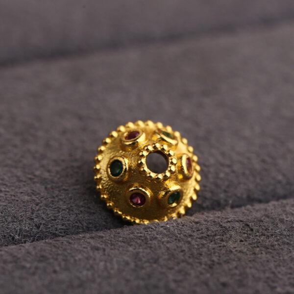 flower bead cap, flower bead holder, spacer bead, s925 sterling silver, silver bead, golden bead, gild bead - Image 3
