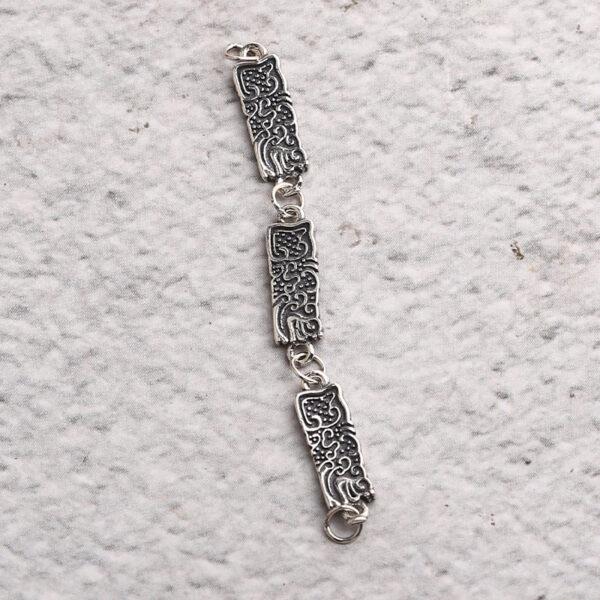 rectangle chain bead, cloud pattern bead, connector bead, spacer bead, s925 sterling silver, silver findings - Image 3