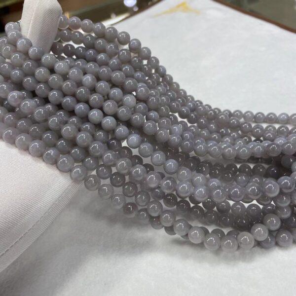 nephrite bead, round bead, whole strand bead, smoky gray bead, jade bead, high quality bead, genuine bead, natural bead - Image 3