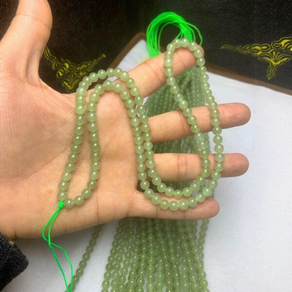 nephrite bead, round bead, whole strand bead, green bead, clear bead, jade bead, high quality bead, genuine bead, natural bead - Image 3