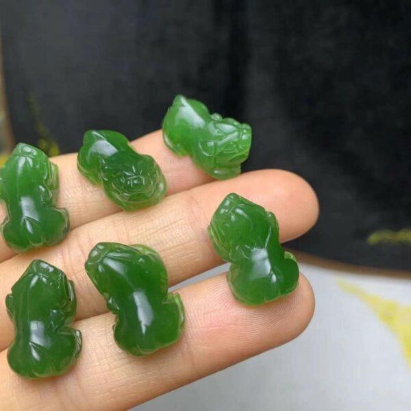 nephrite charm, pixiu charm, pixiu bead, jade charm, green bead, high quality bead, genuine bead, natural bead - Image 3