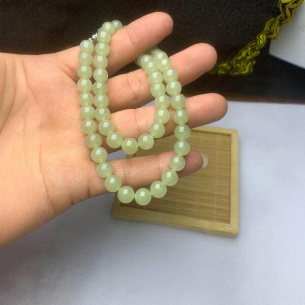 nephrite bead, round bead, whole strand bead, green bead, jade bead, high quality bead, genuine bead, natural bead - Image 3
