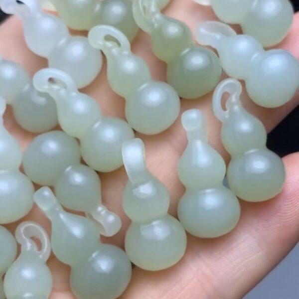 nephrite charm, gourd charm, jade charm, green bead, high quality bead, genuine bead, natural bead - Image 3