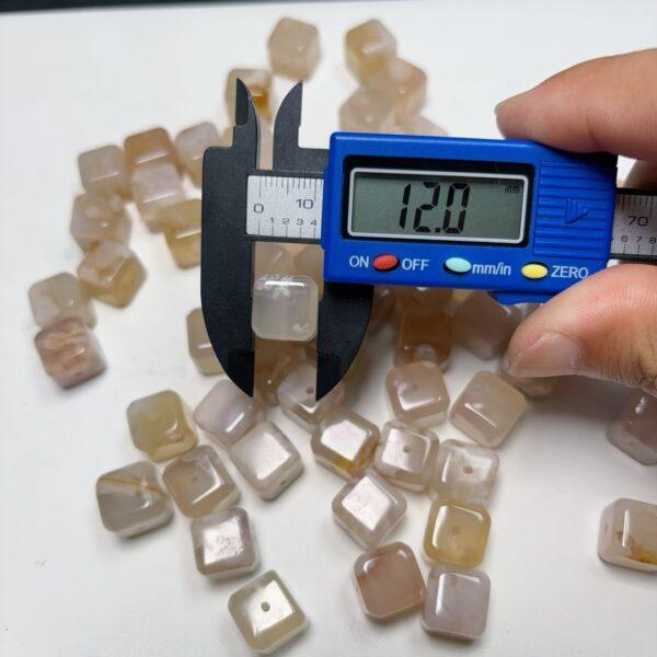 genuine natural blossoms agate bead, agate bead, pink bead, flower bead, cube bead - Image 3