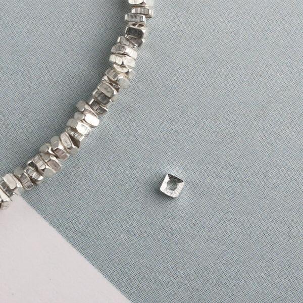 square bead, simple bead, spacer bead, s925 sterling silver, silver bead, bright silver bead - Image 3