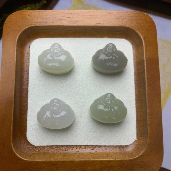 nephrite charm, Buddha charm, Maitreya Buddha, jade charm, green bead, high quality bead, genuine bead, natural bead - Image 3