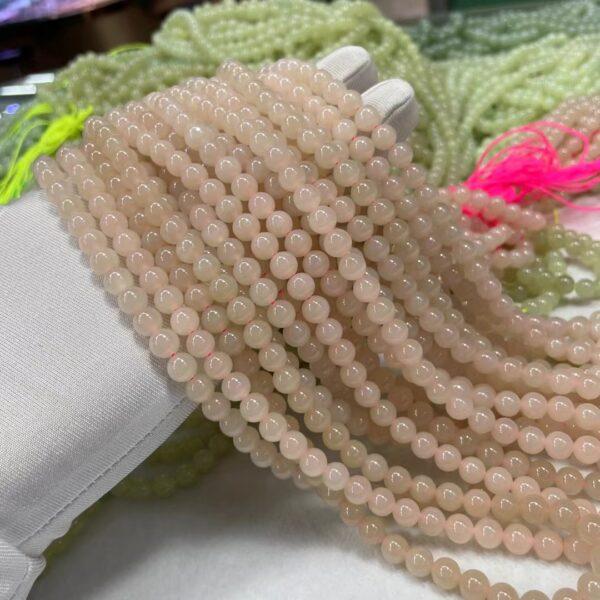 nephrite bead, round bead, whole strand bead, pink bead, jade bead, high quality bead, genuine bead, natural bead - Image 3