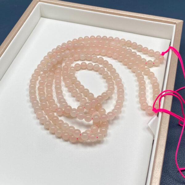 nephrite bead, round bead, whole strand bead, pink bead, jade bead, high quality bead, genuine bead, natural bead - Image 3
