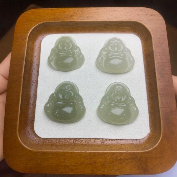 nephrite charm, Buddha charm, Maitreya Buddha, jade charm, green bead, high quality bead, genuine bead, natural bead - Image 3