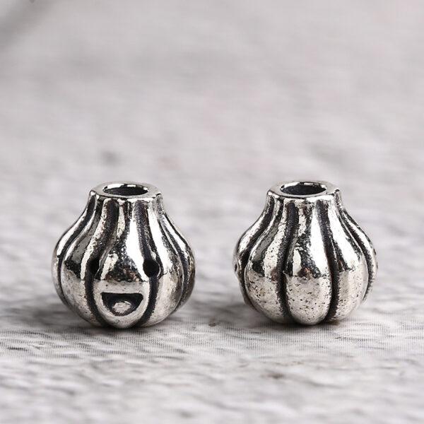 garlic bead, spacer bead, s925 sterling silver, silver bead, oxidized silver bead - Image 3
