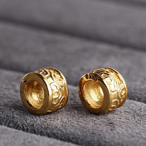 ring bead, cloud pattern bead, jump ring bead, s925 sterling silver, silver bead, golden bead, gild bead - Image 3