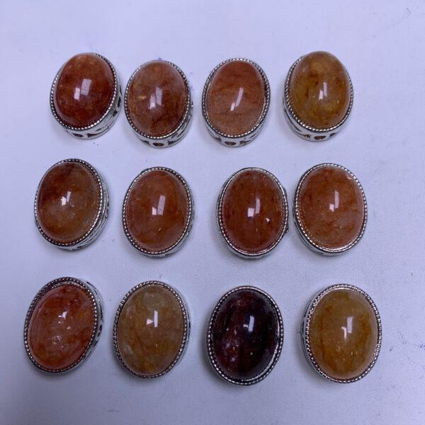 oval shape genuine natural red hematoid quartz bead, quartz bead, red bead, orange bead - Image 3