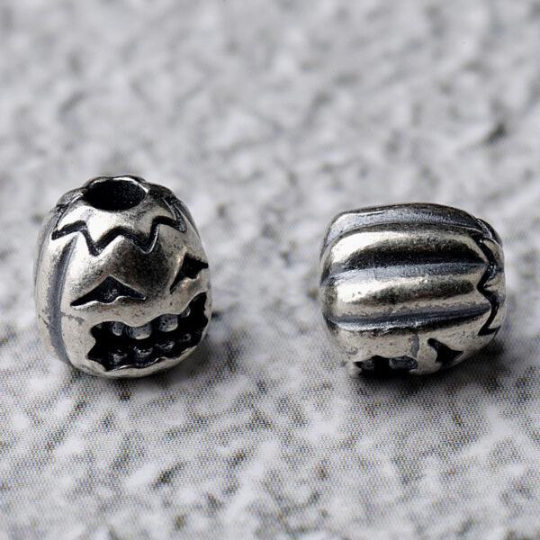 pumpkin monster bead, spacer bead, s925 sterling silver, silver bead, oxidized silver bead - Image 3
