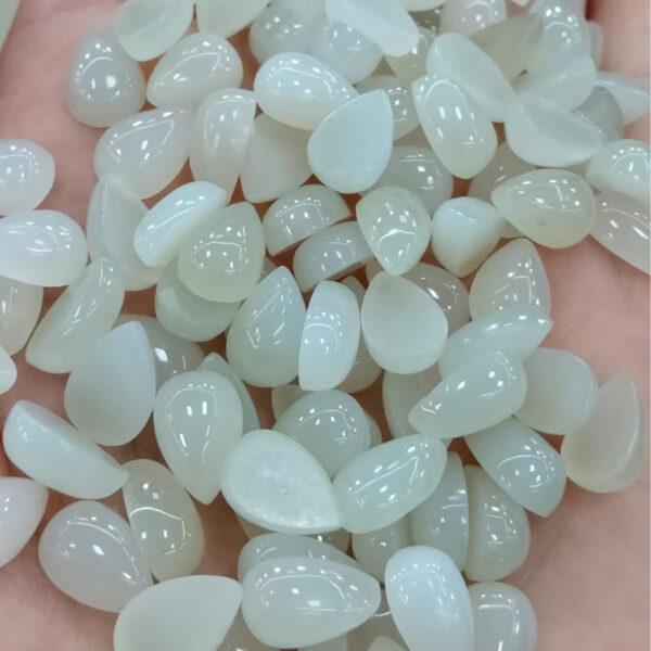 nephrite bead, droplet bead, teardrop bead, white bead, jade bead, ring gems, high quality bead, genuine bead, natural bead - Image 3