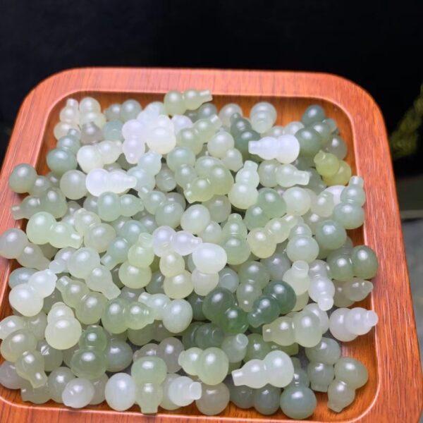 nephrite bead, gourd bead, undrilled bead, jade bead, green bead, high quality bead, genuine bead, natural bead - Image 3