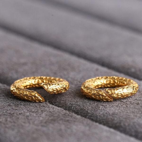 open ring bead, cloud pattern bead, spacer bead, s925 sterling silver, gild bead, golden bead - Image 3