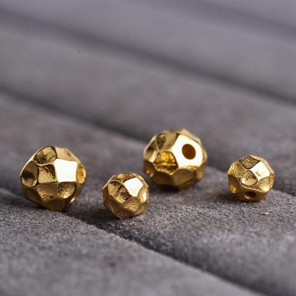 round bead, facet bead, spacer bead, s925 sterling silver, gild bead, golden bead - Image 3