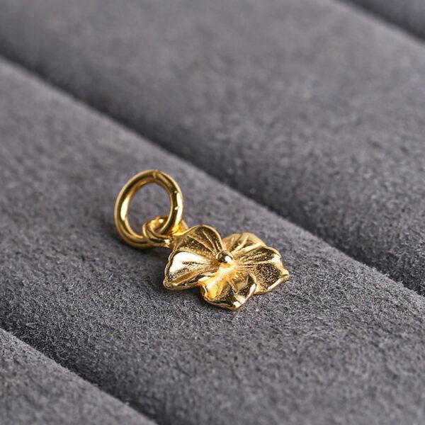 flower charm, golden flower bead, s925 sterling silver, golden charm, gild bead - Image 3