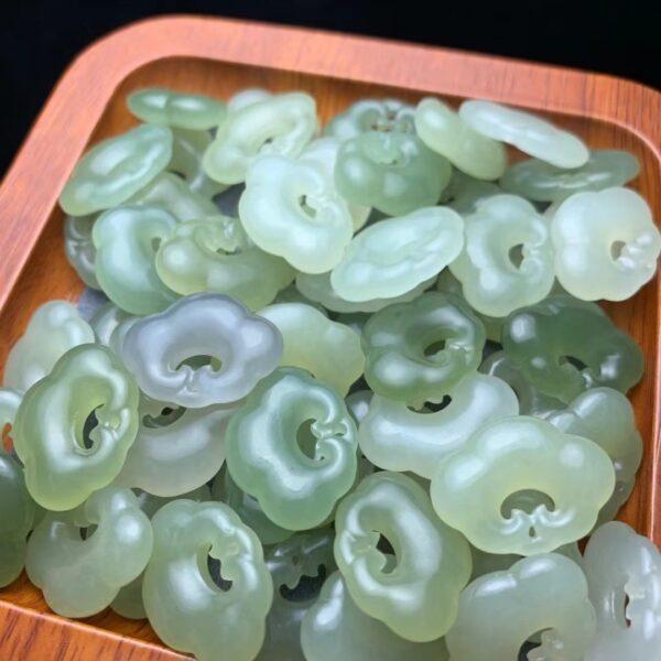 nephrite charm, ruyi charm, jade bead, green bead, high quality bead, genuine bead, natural bead - Image 3