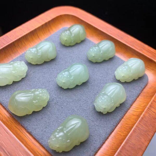 nephrite charm, pixiu charm, animal bead, jade bead, green bead, high quality bead, genuine bead, natural bead - Image 5