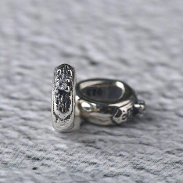 ring bead, flower bead, spacer bead, s925 sterling silver, silver bead, oxidized silver bead - Image 3
