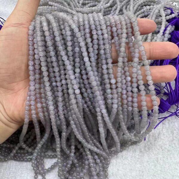 nephrite bead, round bead, whole strand bead, light purple bead, jade bead, high quality bead, genuine bead, natural bead - Image 3