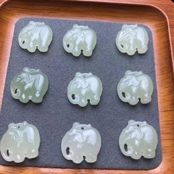 nephrite charm, elephant charm, jade bead, green bead, high quality bead, genuine bead, natural bead - Image 3