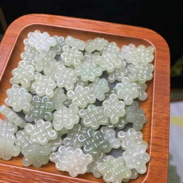 nephrite bead, Chinese knot bead, jade bead, green bead, high quality bead, genuine bead, natural bead - Image 3