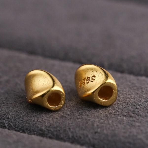 twisted bead, simple bead, s925 sterling silver, silver bead, golden bead, gild bead - Image 3