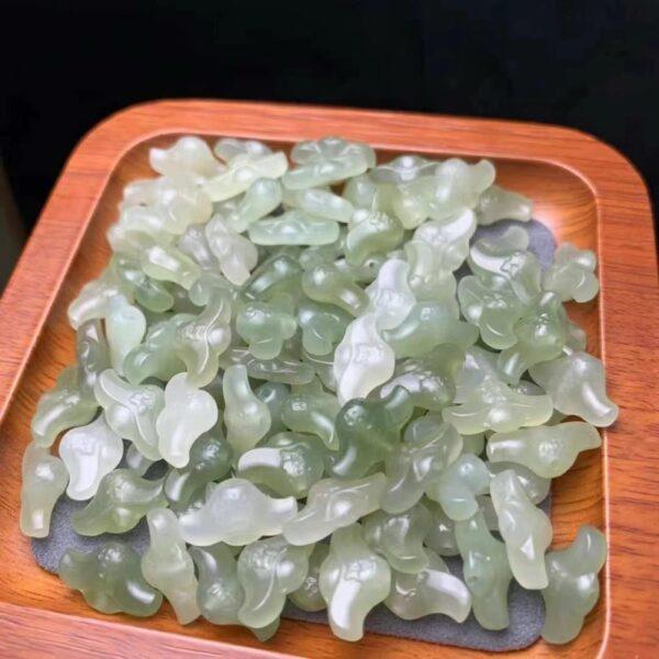 nephrite bead, yuanbao bead, 福 pattern bead, jade bead, green bead, high quality bead, genuine bead, natural bead - Image 3