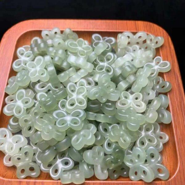 nephrite bead, butterfly bead, jade bead, green bead, high quality bead, genuine bead, natural bead - Image 3