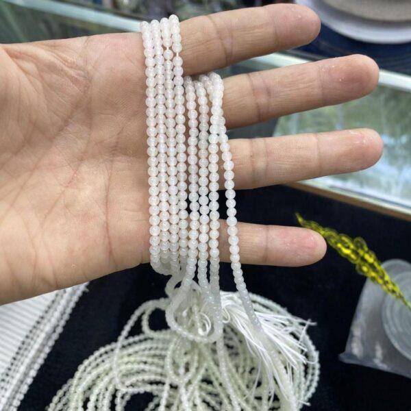 nephrite bead, round bead, whole strand bead, white bead, jade bead, high quality bead, genuine bead, natural bead - Image 3