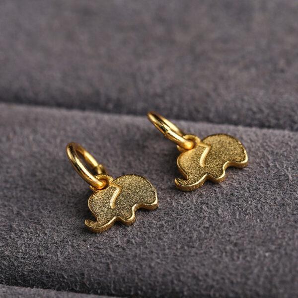 elephant charm, golden elephant bead, s925 sterling silver, silver bead, golden bead, gild charm - Image 3