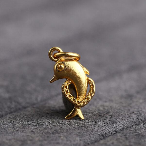 dolphin charm, s925 sterling silver, silver charm, golden charm, gild charm - Image 3