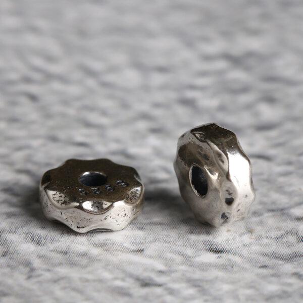 gear bead, rondelle bead, spacer bead, s925 sterling silver, silver bead, oxidized silver bead - Image 3