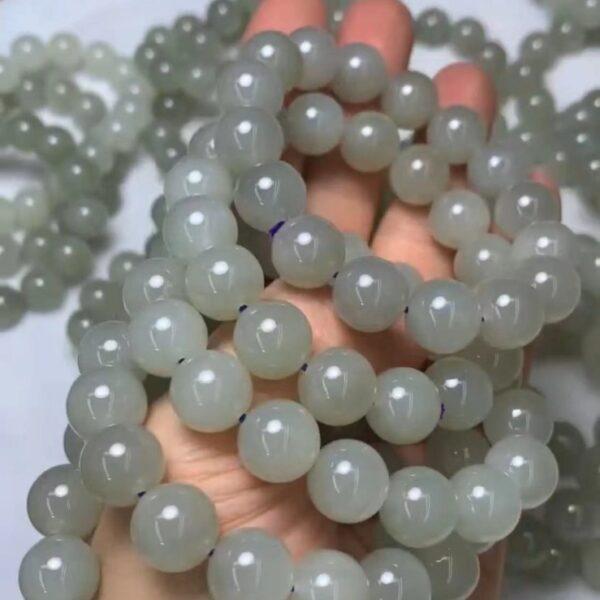 round beaded bracelet, nephrite bracelet, jade bracelet, smoky purple bracelet, genuine natural bracelet - Image 3