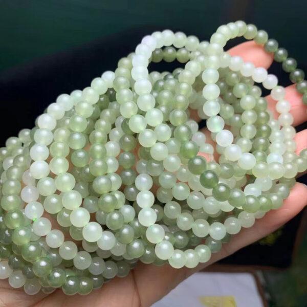 round beaded bracelet, nephrite bracelet, jade bracelet, gradient green bracelet, genuine natural bracelet - Image 3