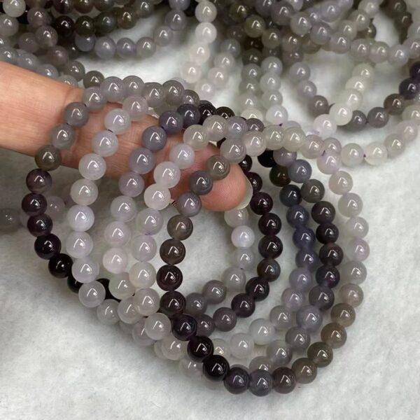 round beaded bracelet, nephrite bracelet, jade bracelet, gradient purple bracelet, genuine natural bracelet - Image 3