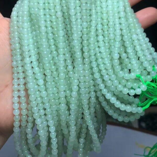 nephrite bead, round bead, whole strand bead, green bead, clear bead, jade bead, high quality bead, genuine bead, natural bead - Image 4