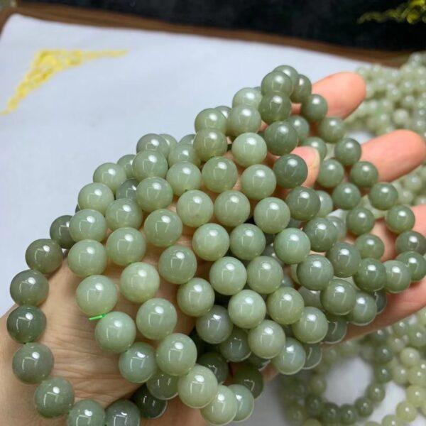 round beaded bracelet, nephrite bracelet, jade bracelet, green bracelet, genuine natural bracelet - Image 4