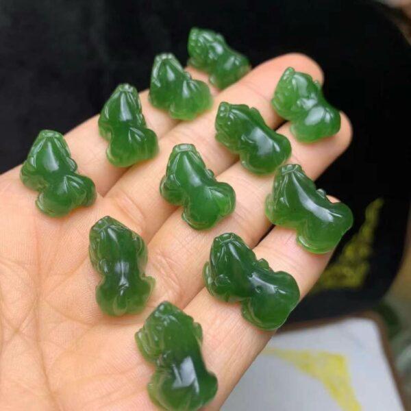 nephrite charm, pixiu charm, pixiu bead, jade charm, green bead, high quality bead, genuine bead, natural bead - Image 4