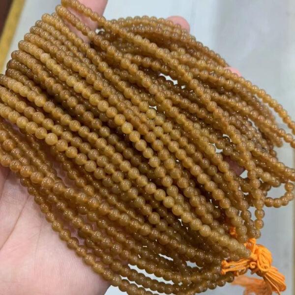 nephrite bead, round bead, whole strand bead, brown bead, caramel bead, clear bead, jade bead, high quality bead, genuine bead, natural bead - Image 4