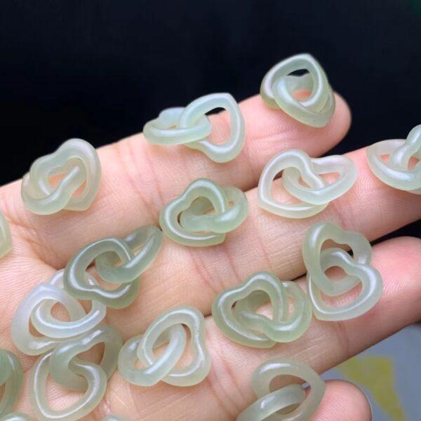 nephrite bead, heart bead, double hearts bead, jade bead, green bead, high quality bead, genuine bead, natural bead - Image 4
