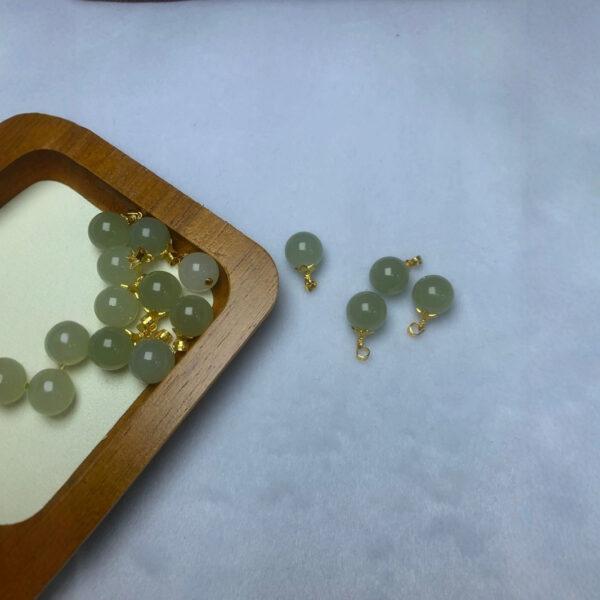 nephrite charm, round charm, ball charm, jade charm, green bead, high quality bead, genuine bead, natural bead - Image 4