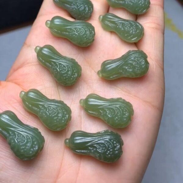 nephrite charm, Chinese cabbage charm, jade charm, green bead, high quality bead, genuine bead, natural bead - Image 4